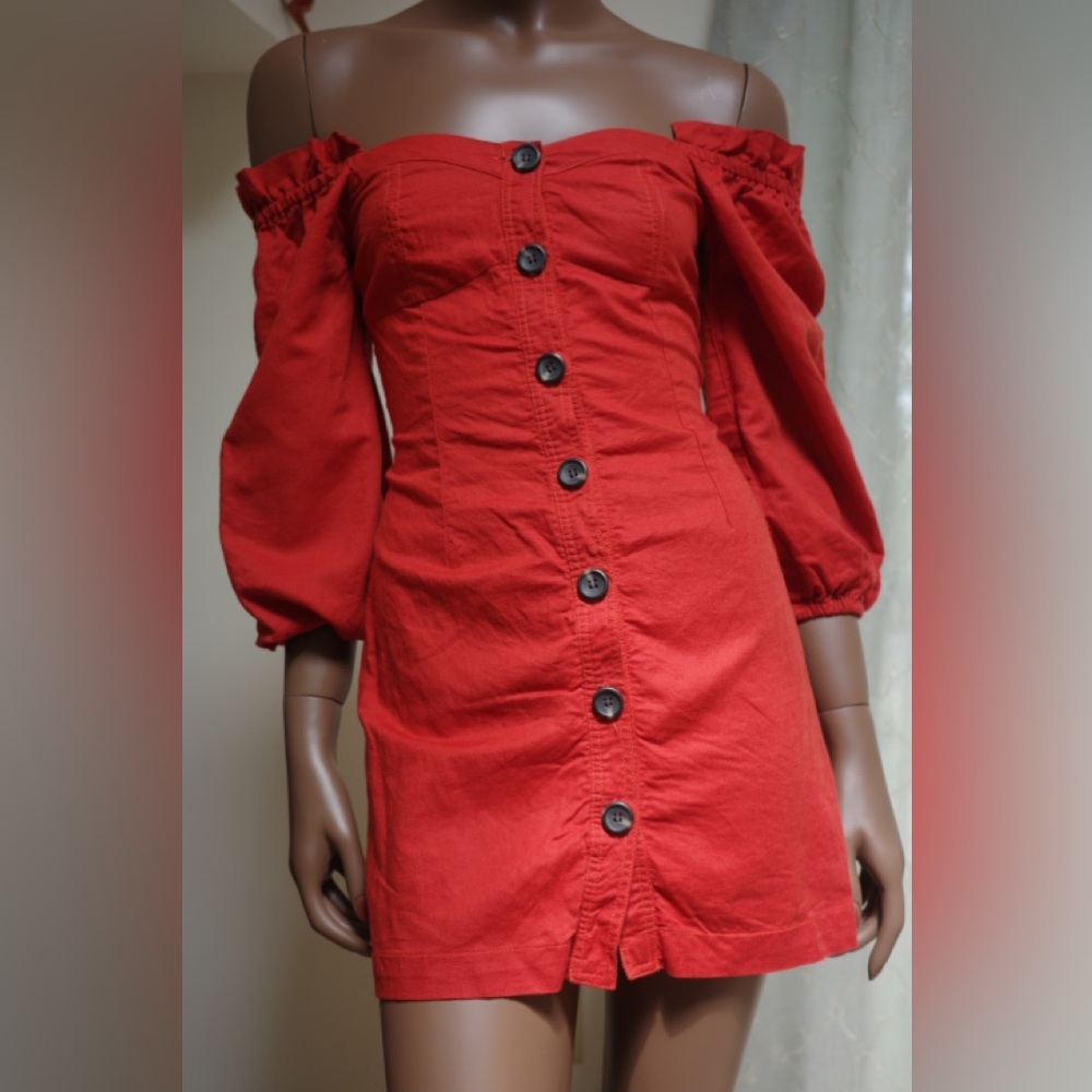 SUBOO Rising Sun Linen Mini Dress.  Send OFFERS